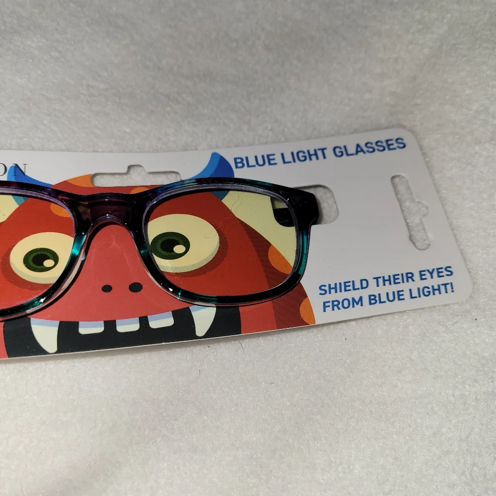 ICU Eyewear Kids Youth Screen Vision Blue Light Filtering Blue Floral Glasses